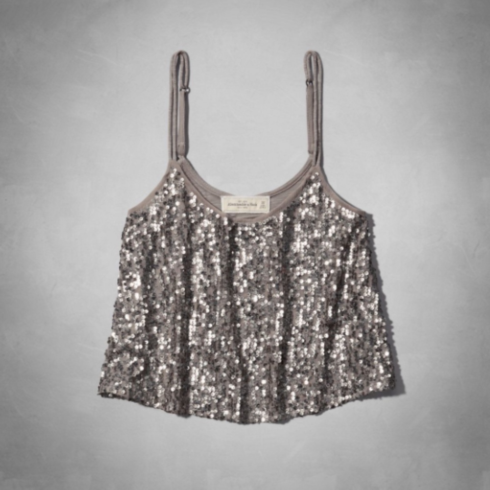 A&F GREY SEQUIN CAMI